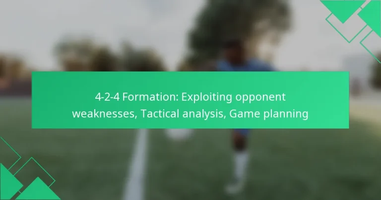 4-2-4 Formation: Exploiting opponent weaknesses, Tactical analysis, Game planning