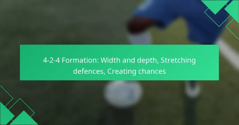 4-2-4 Formation: Width and depth, Stretching defences, Creating chances