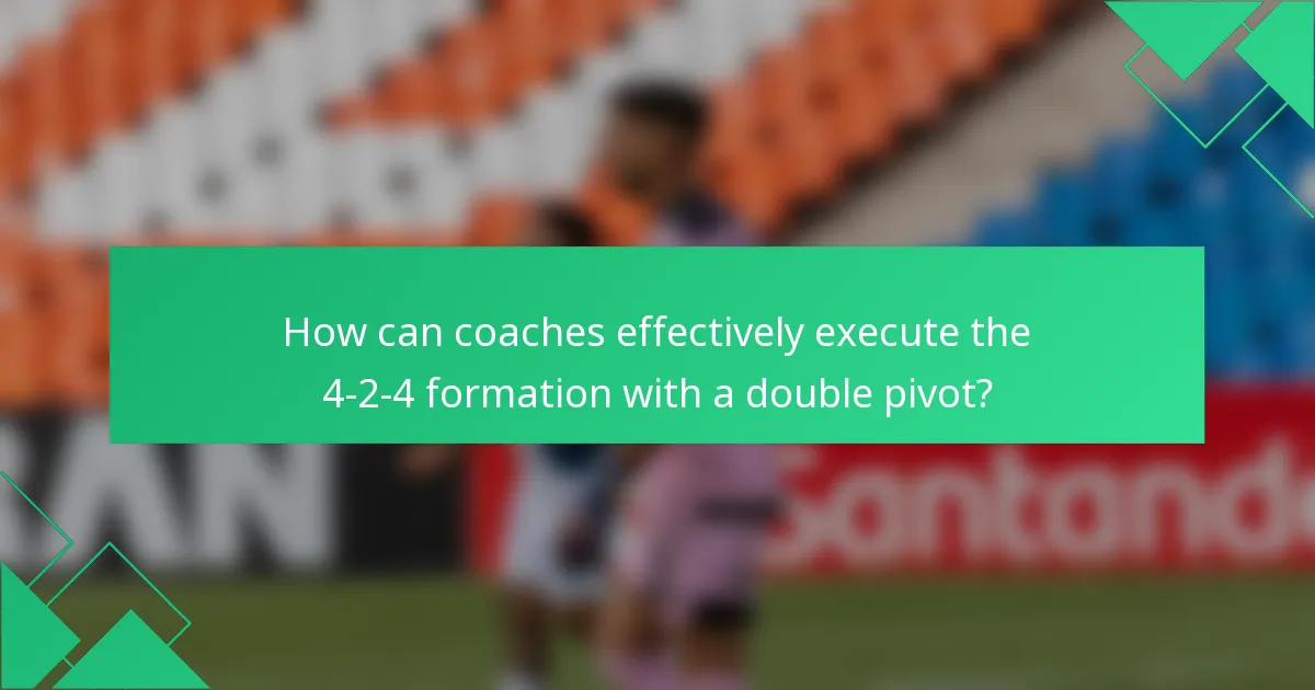 How can coaches effectively execute the 4-2-4 formation with a double pivot?