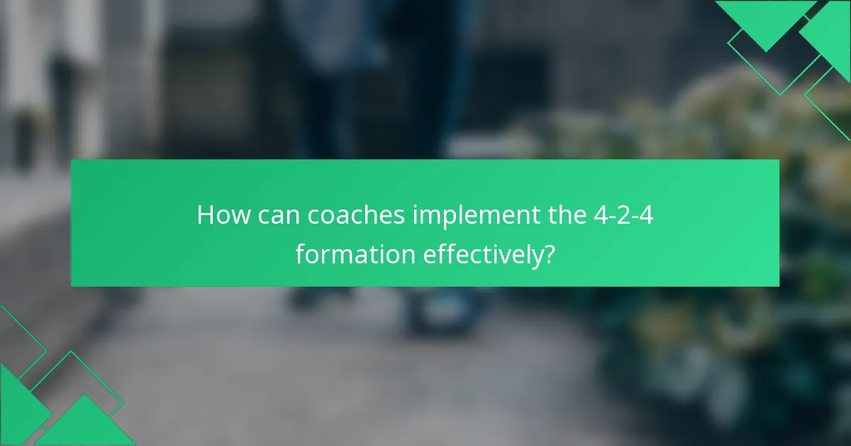 How can coaches implement the 4-2-4 formation effectively?