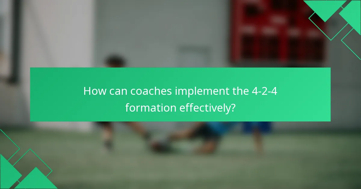 How can coaches implement the 4-2-4 formation effectively?