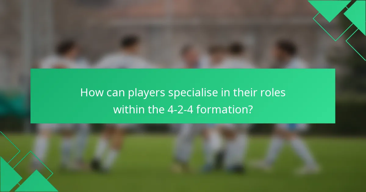 How can players specialise in their roles within the 4-2-4 formation?