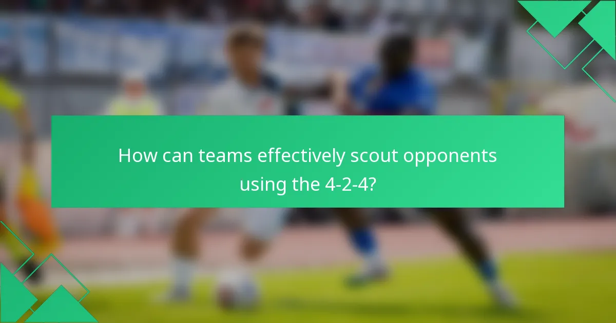 How can teams effectively scout opponents using the 4-2-4?