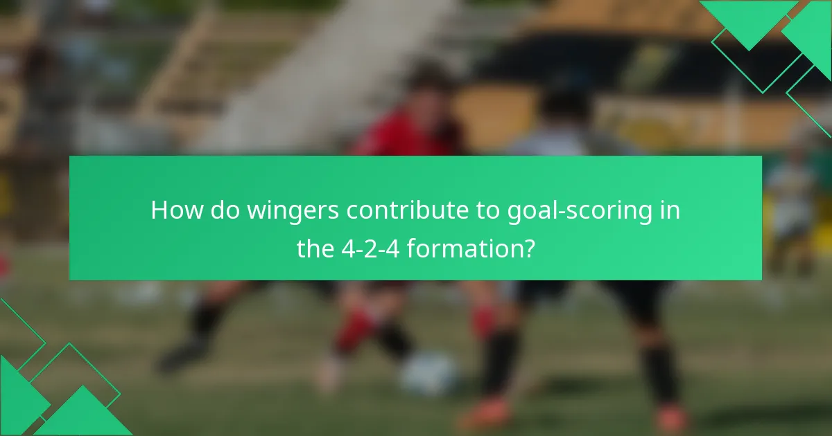 How do wingers contribute to goal-scoring in the 4-2-4 formation?