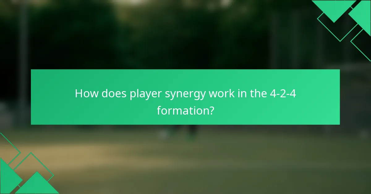 How does player synergy work in the 4-2-4 formation?