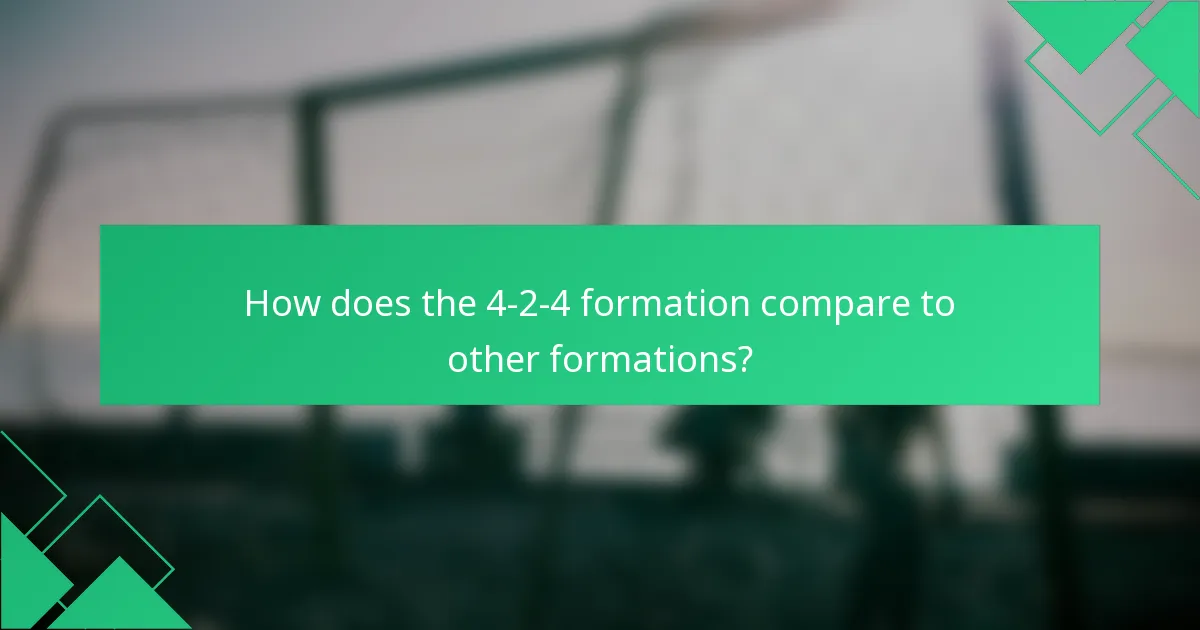 How does the 4-2-4 formation compare to other formations?