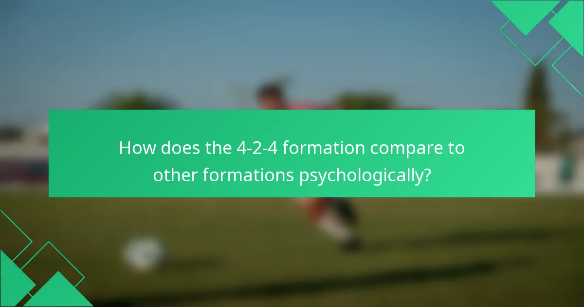 How does the 4-2-4 formation compare to other formations psychologically?