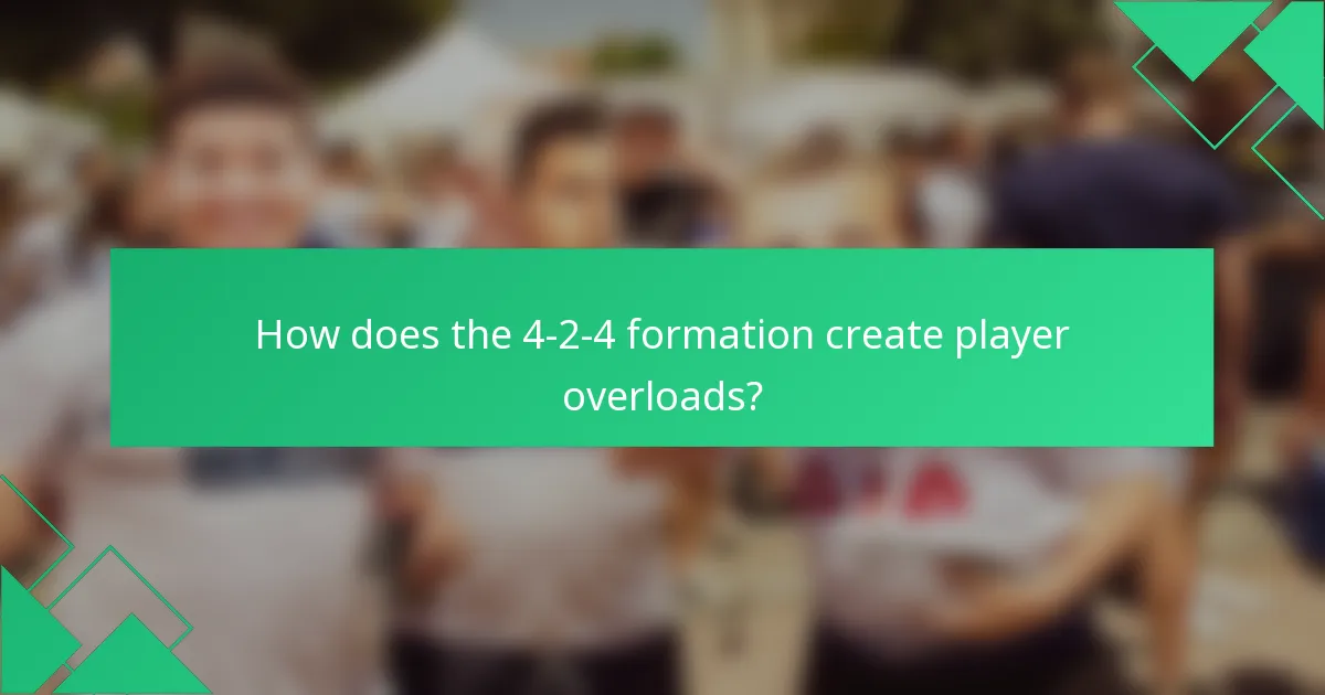 How does the 4-2-4 formation create player overloads?