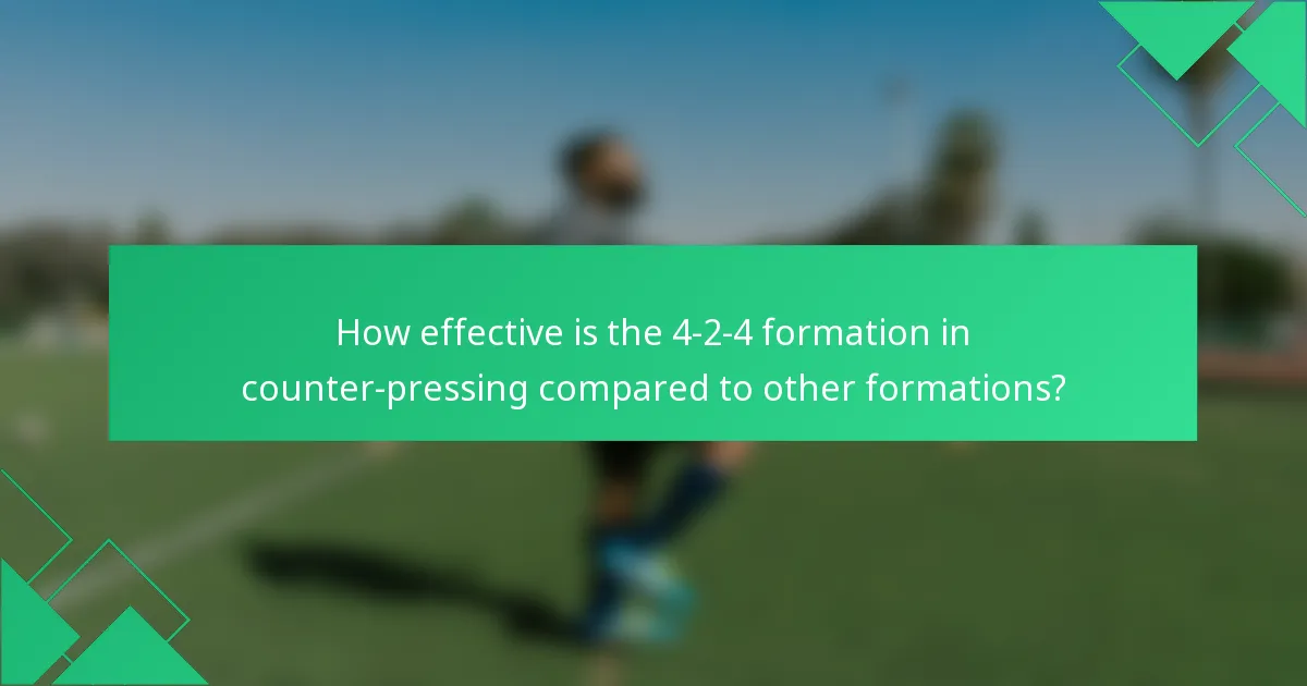 How effective is the 4-2-4 formation in counter-pressing compared to other formations?