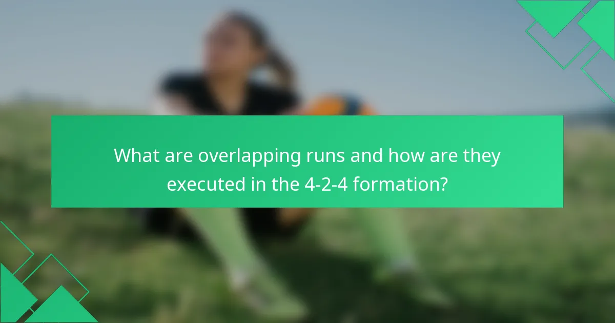 What are overlapping runs and how are they executed in the 4-2-4 formation?