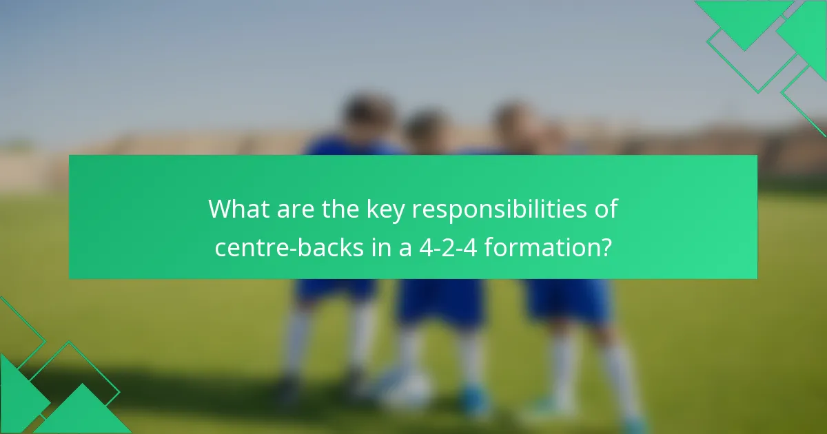 What are the key responsibilities of centre-backs in a 4-2-4 formation?