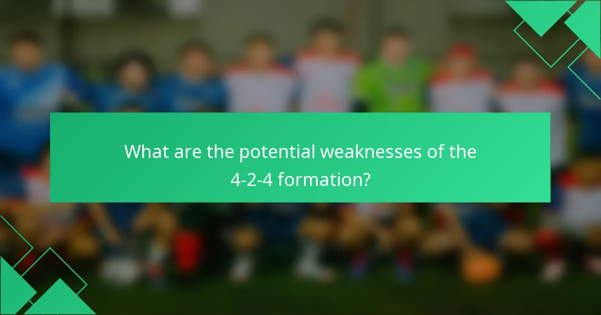 What are the potential weaknesses of the 4-2-4 formation?