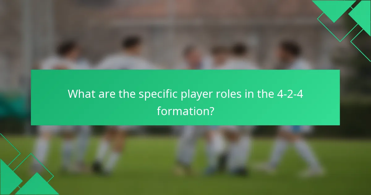 What are the specific player roles in the 4-2-4 formation?