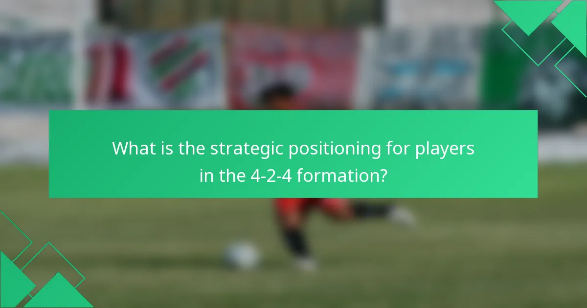 What is the strategic positioning for players in the 4-2-4 formation?