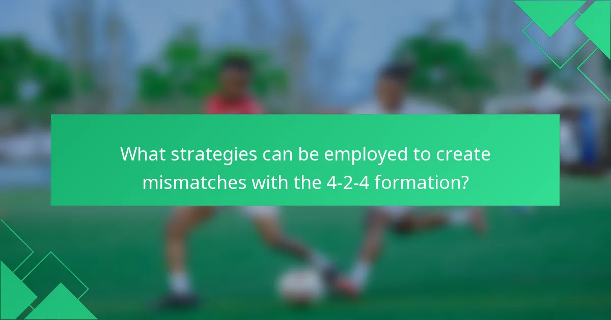 What strategies can be employed to create mismatches with the 4-2-4 formation?